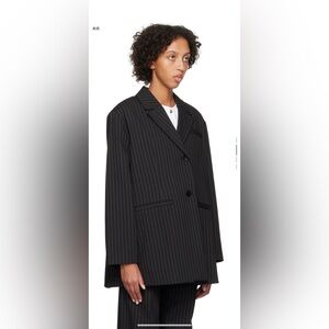 Ganni black strip blazer S-M